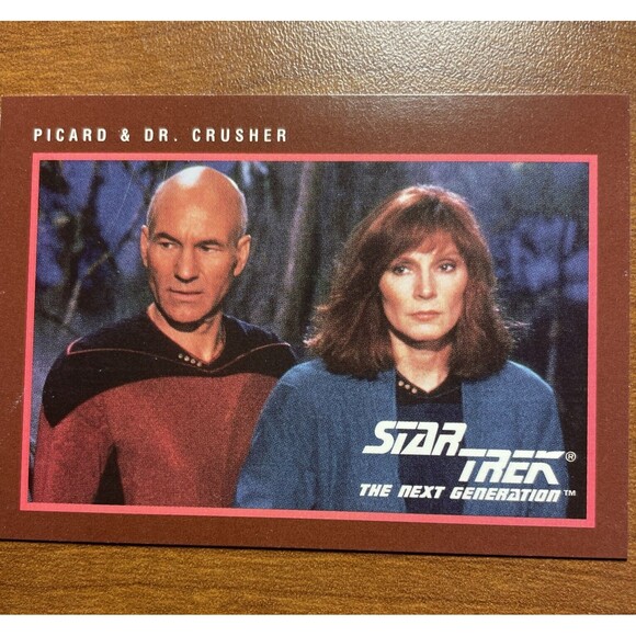 TOPPS: Star Trek Next Generation (1991) #290 "Picard & Dr Crusher" Trading Card - Picture 1 of 5